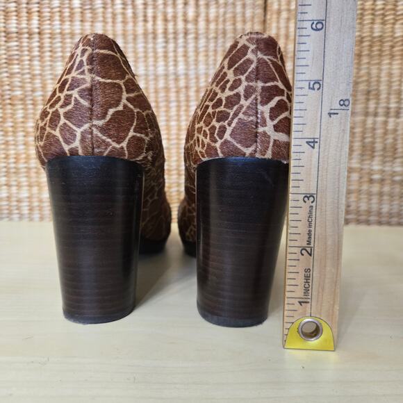 Fossil Womens Y2K Maddox Giraffe Print Calf Hair Buckle Chunky Block Heels 11 - Picture 10 of 11